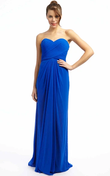 Beaded Criss-Cross Sweetheart Chiffon Prom Dress Modern Women's Evening Gown