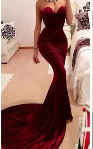 Sexy Red Mermaid Prom Dress with Sweetheart Neckline