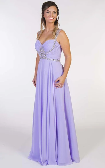 Criss-Cross Chiffon Prom Dress Maxi Sleeveless Strapped