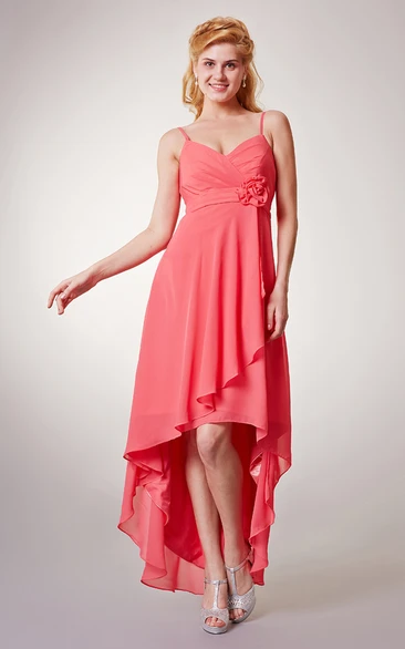 Sexy Sleeveless Chiffon High-Low Dress Empire & Beach