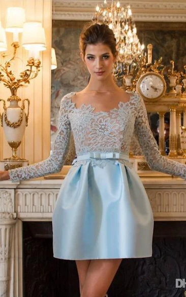 Lace Long Sleeve Short Dress New Arrival & Elegant