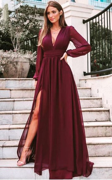 Long sleeve semi 2025 formal dresses for juniors