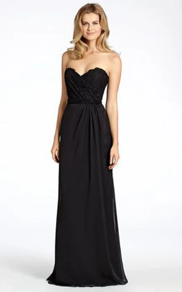 Sleeveless Sweetheart Chiffon Bridesmaid Dress with Appliques and Low-V Back