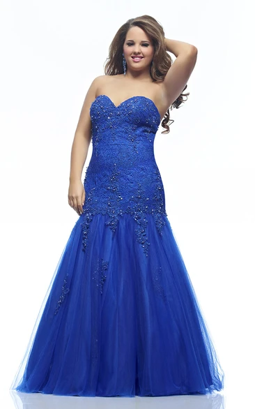 Sweetheart Mermaid Prom Dress with Backless Lace Appliques