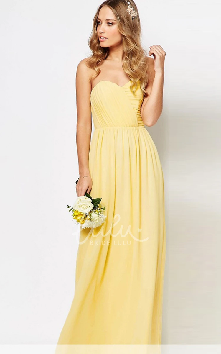 Sheath Chiffon Bridesmaid Dress Sweetheart Ankle-Length Criss Cross Zipper