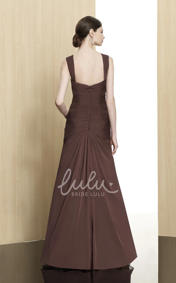 A-Line Beaded Chiffon Formal Formal Dress with Draping and Zipper Back