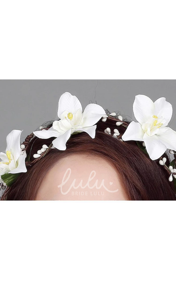 Korean Flower Headdress Bride Wreath for Flower Fairy Wedding Dress