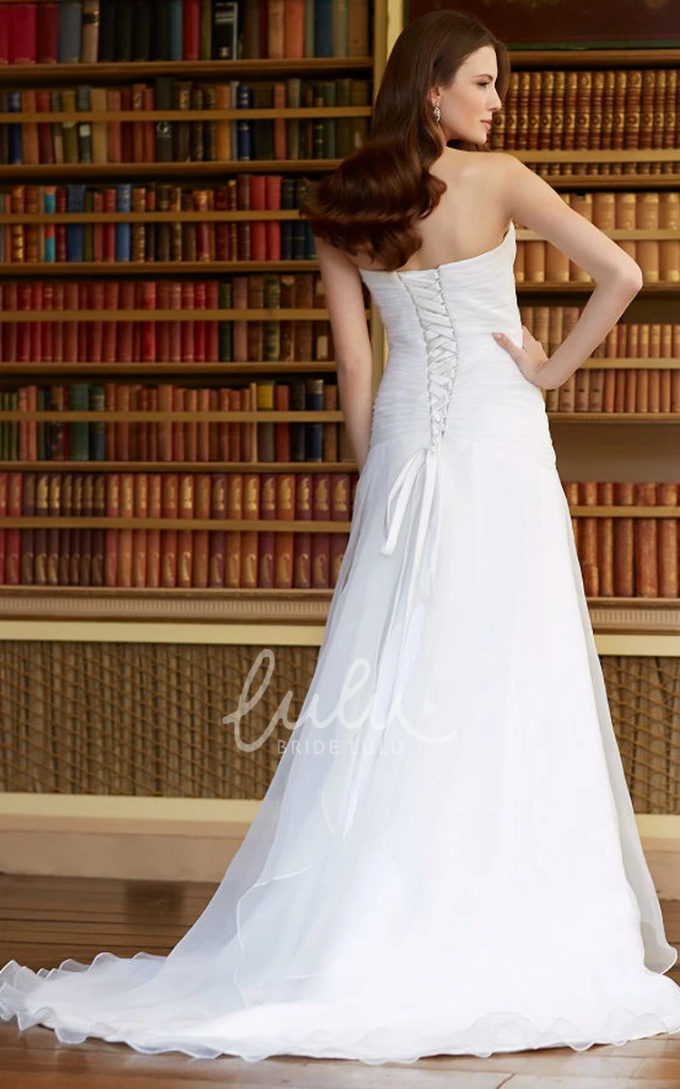 Organza Wedding Dress with Draping A-Line Sweetheart Floor-Length