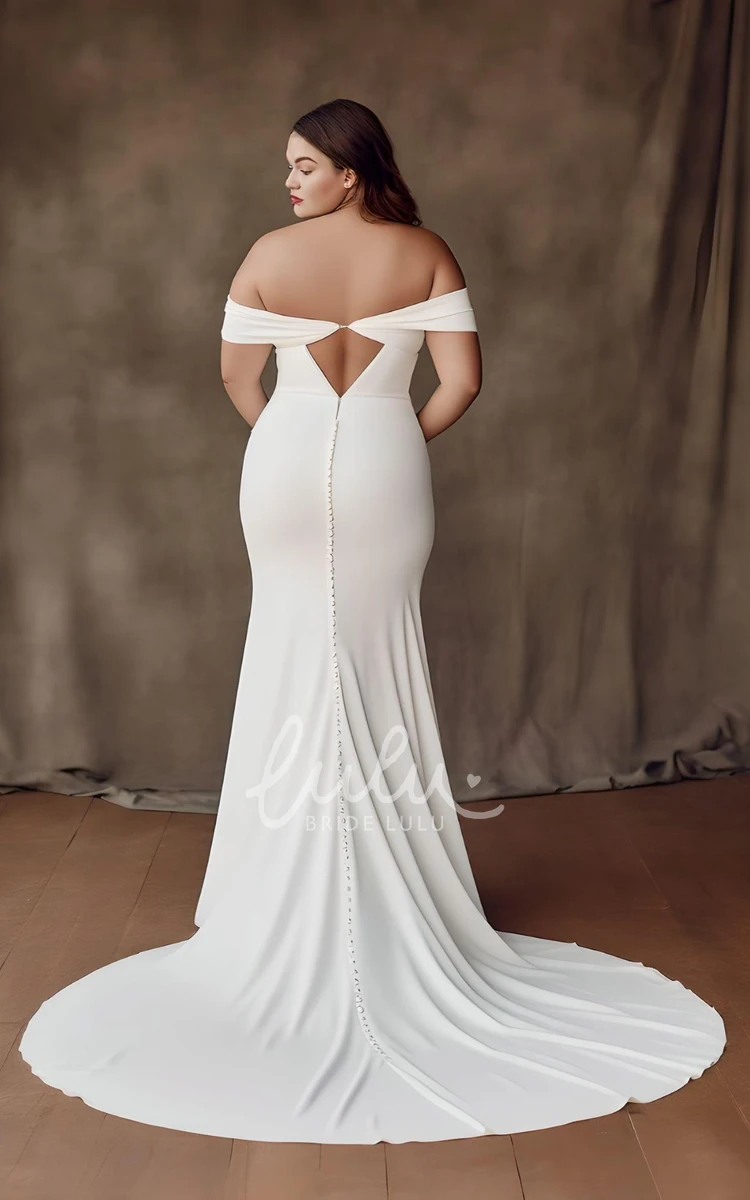 Mermaid Satin Plus Size Wedding Dress Modern Country Garden Elegant