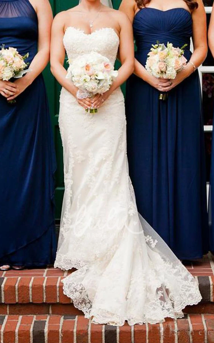 Sweetheart Lace Sheath Wedding Dress Backless Style