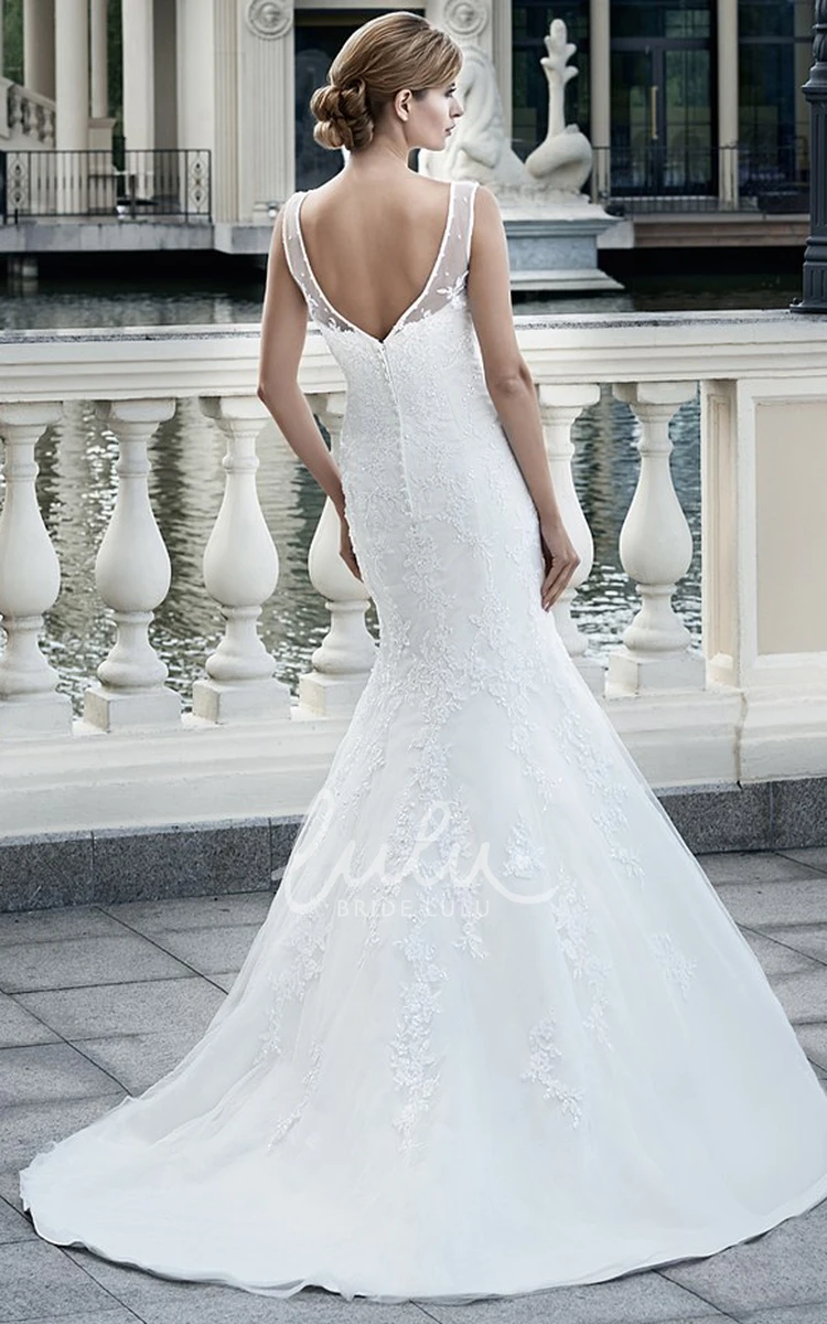 Sleeveless Sheath Lace Wedding Dress with Maxi Length