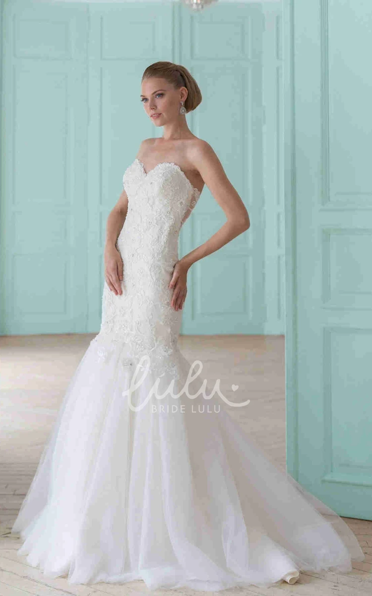 Mermaid Sweetheart Wedding Dress with Illusion Unique and Flattering
