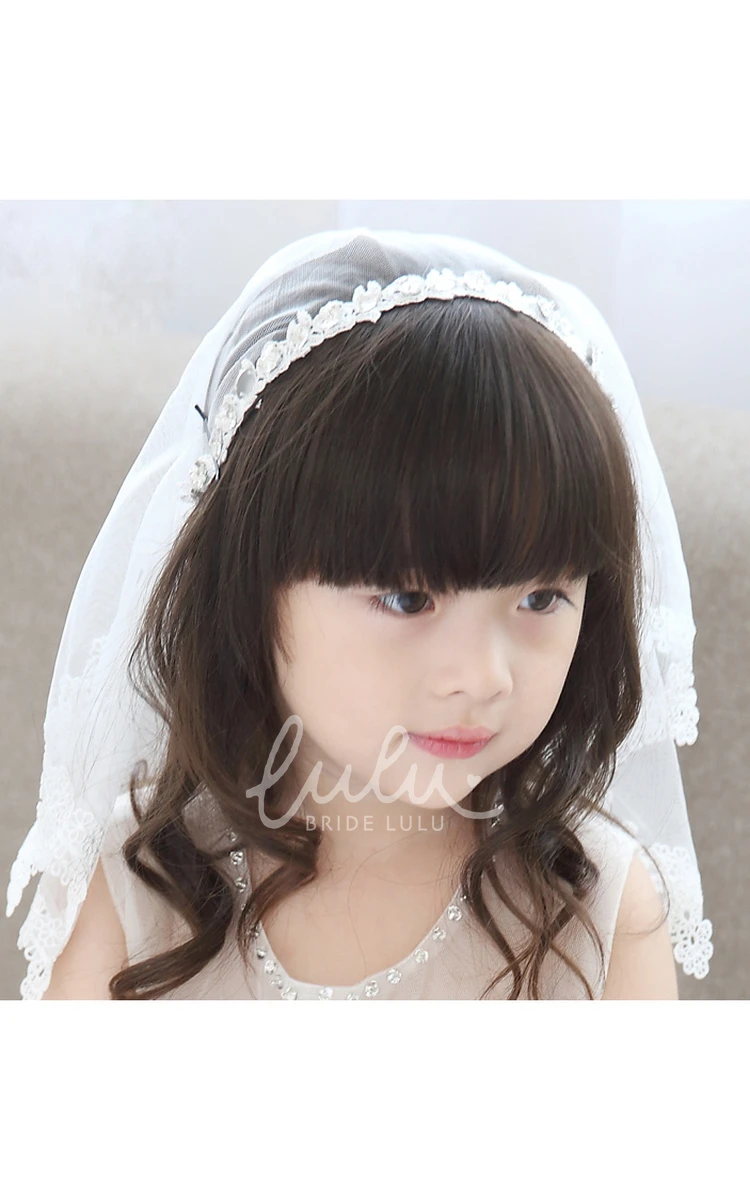 Floral Applique Tulle Shoulder Veil Sweet Style