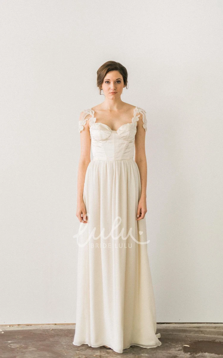 A-Line Chiffon Wedding Dress with Appliques Long & Classy