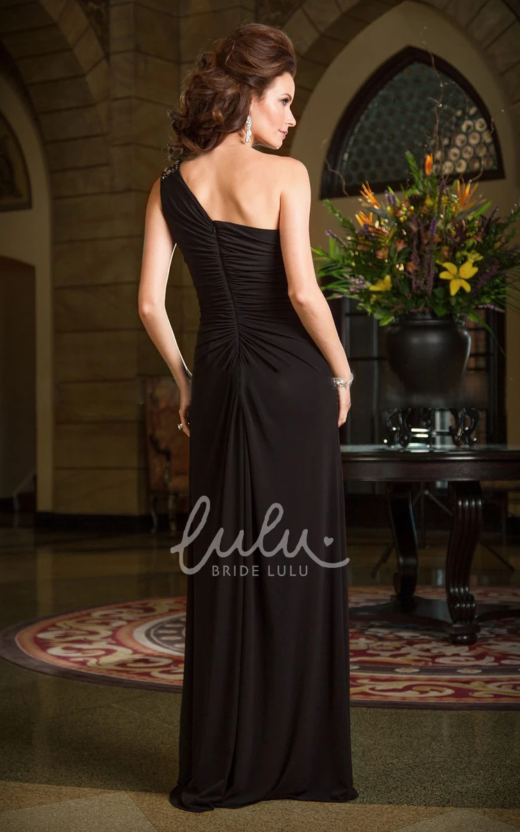 Crystal One-Shoulder Mother Of The Bride Dress with Shawl