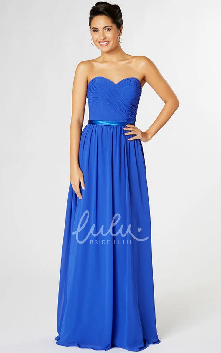 Criss-Cross Chiffon Bridesmaid Dress Sleeveless & Floor-Length