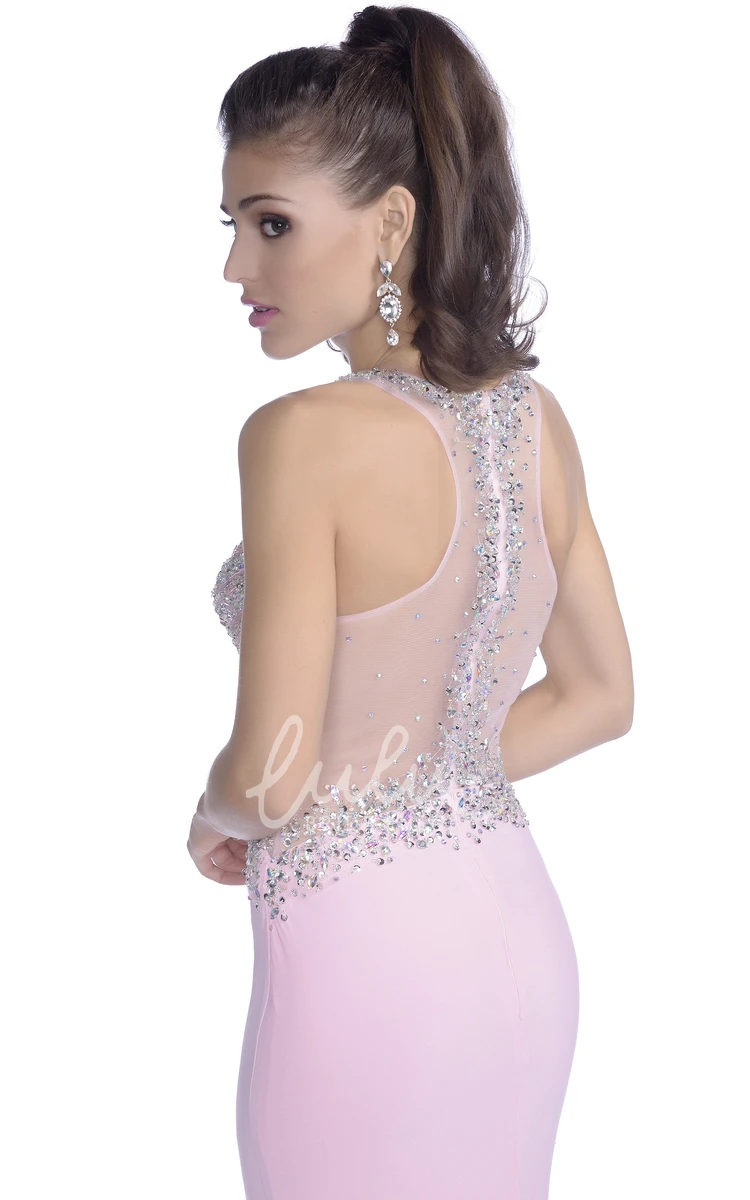 Mermaid Sleeveless Jersey Prom Dress with Shining Jeweled Bodice and Elegant Design