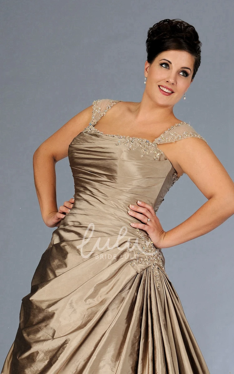 Satin Strapped Dress with Side Ruching Beading and Corset Back