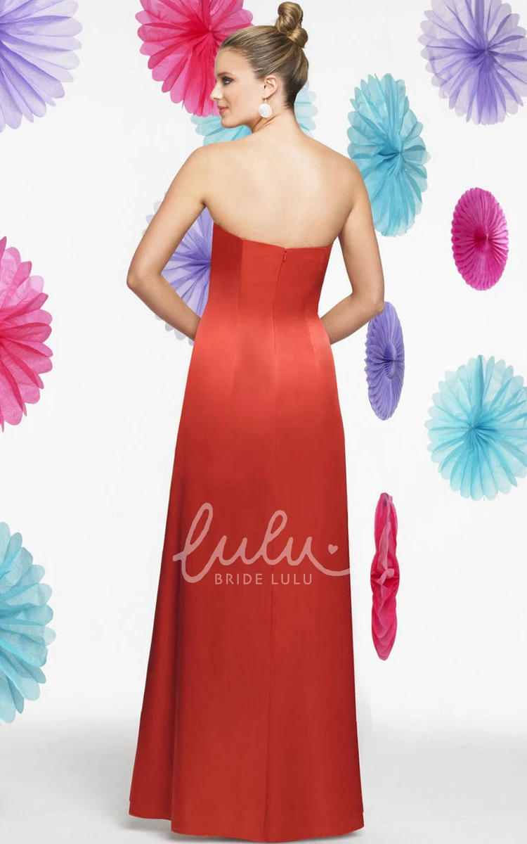 Strapless Satin Bridesmaid Dress Floral Draping and Cape