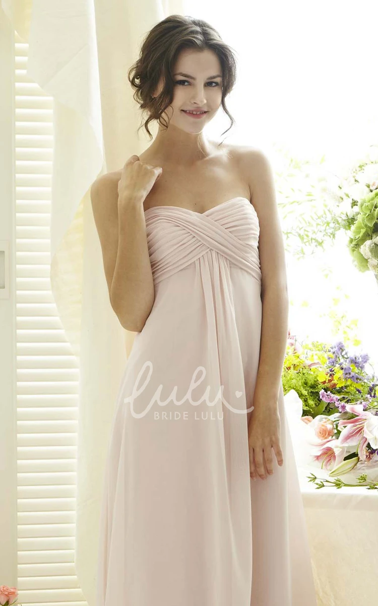 Empire Chiffon Bridesmaid Dress Sheath Sweetheart Sleeveless