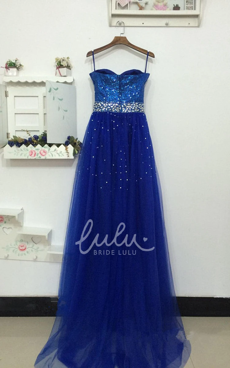 Sweetheart A-line Tulle Dress with Sequins and Beading