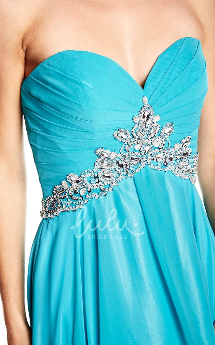 Sweetheart Sleeveless Criss-Cross Chiffon Prom Dress Flowy Prom Dress