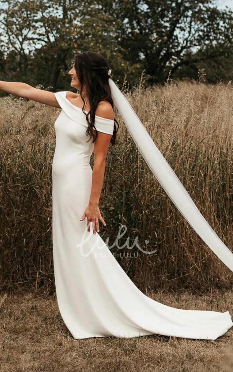 Sleeveless Satin Mermaid Casual Wedding Dress with Zipper Simple and Elegant