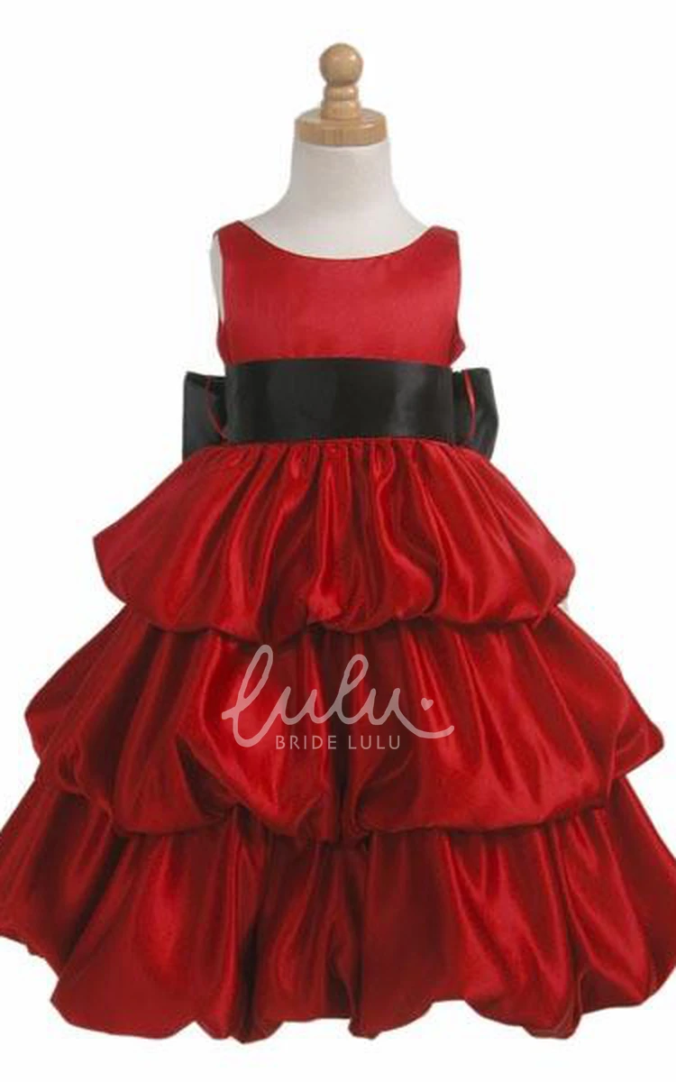 Sleeveless Satin Tiered Flower Girl Dress Modern 2025 Collection