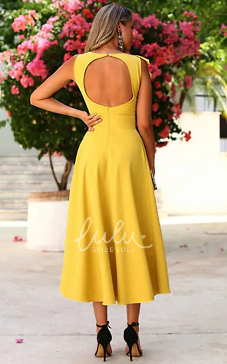 Romantic Spandex A-Line Beach Prom Dress with Open Back Sleeveless Beach Prom Dress Flowy and Elegant