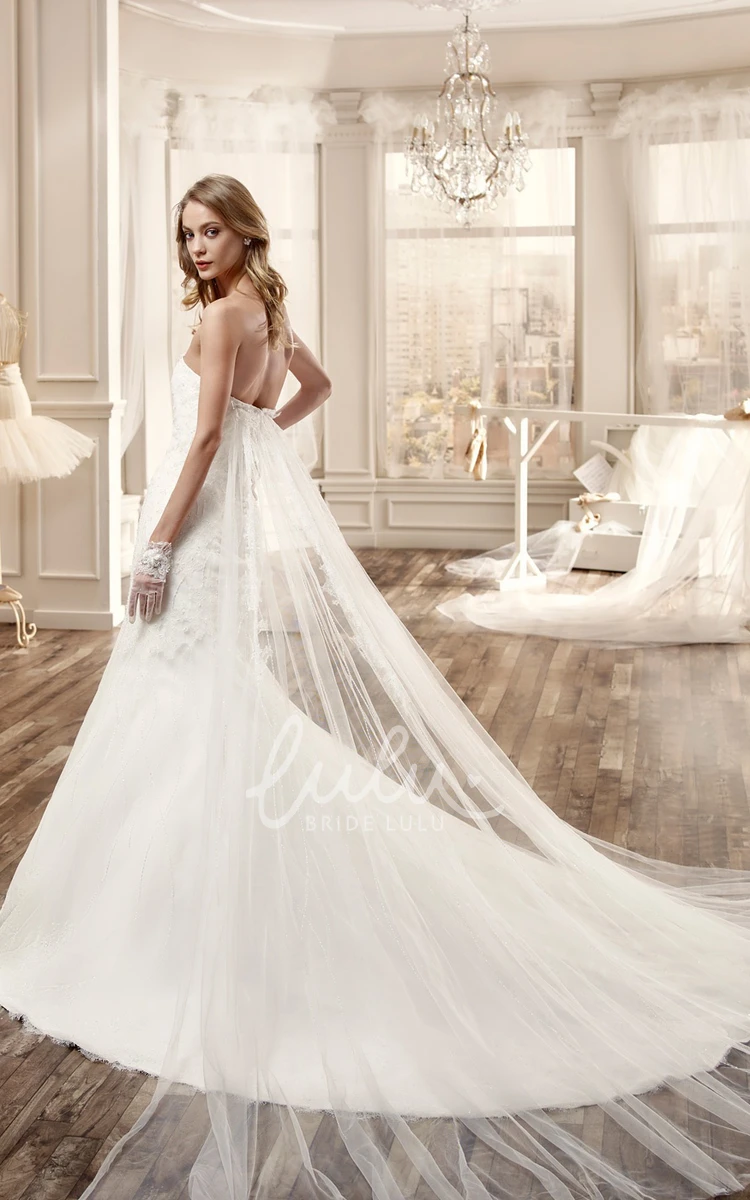 Beaded Bust Mermaid Wedding Dress with Court Train and Sweetheart Neckline