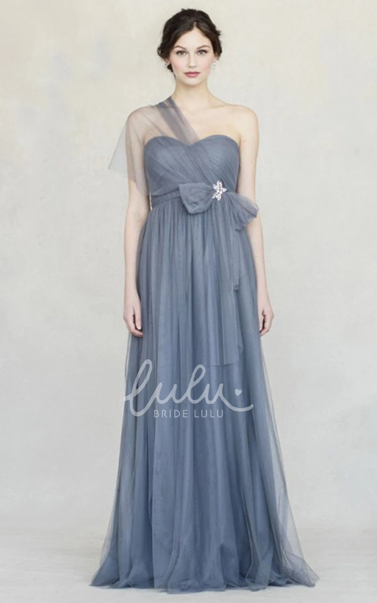 Sweetheart Tulle Bridesmaid Dress with Straps Sleeveless & Jeweled
