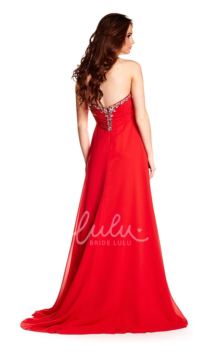 Beaded Chiffon Prom Dress with Sweetheart Neckline and Floor-Length Hem