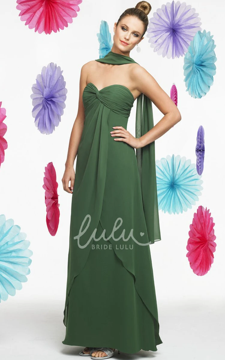 Floor-Length Empire Sweetheart Chiffon Bridesmaid Dress Sleeveless