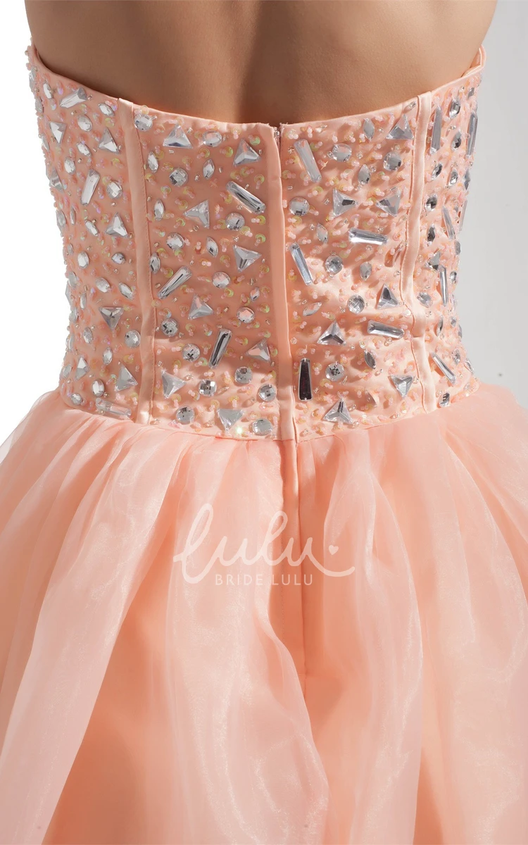 Tulle Ball Gown Prom Dress with Beading Sleeveless Sweetheart Style