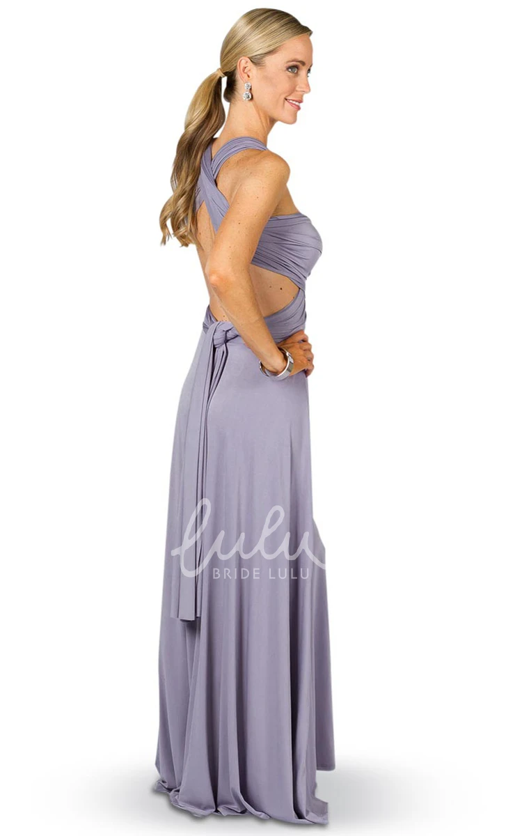 A-Line Floor-Length Haltered Chiffon Bridesmaid Dress Simple and Classy