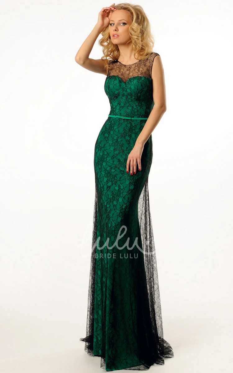 Satin Sheath Prom Dress Sleeveless Scoop Neck Maxi Length