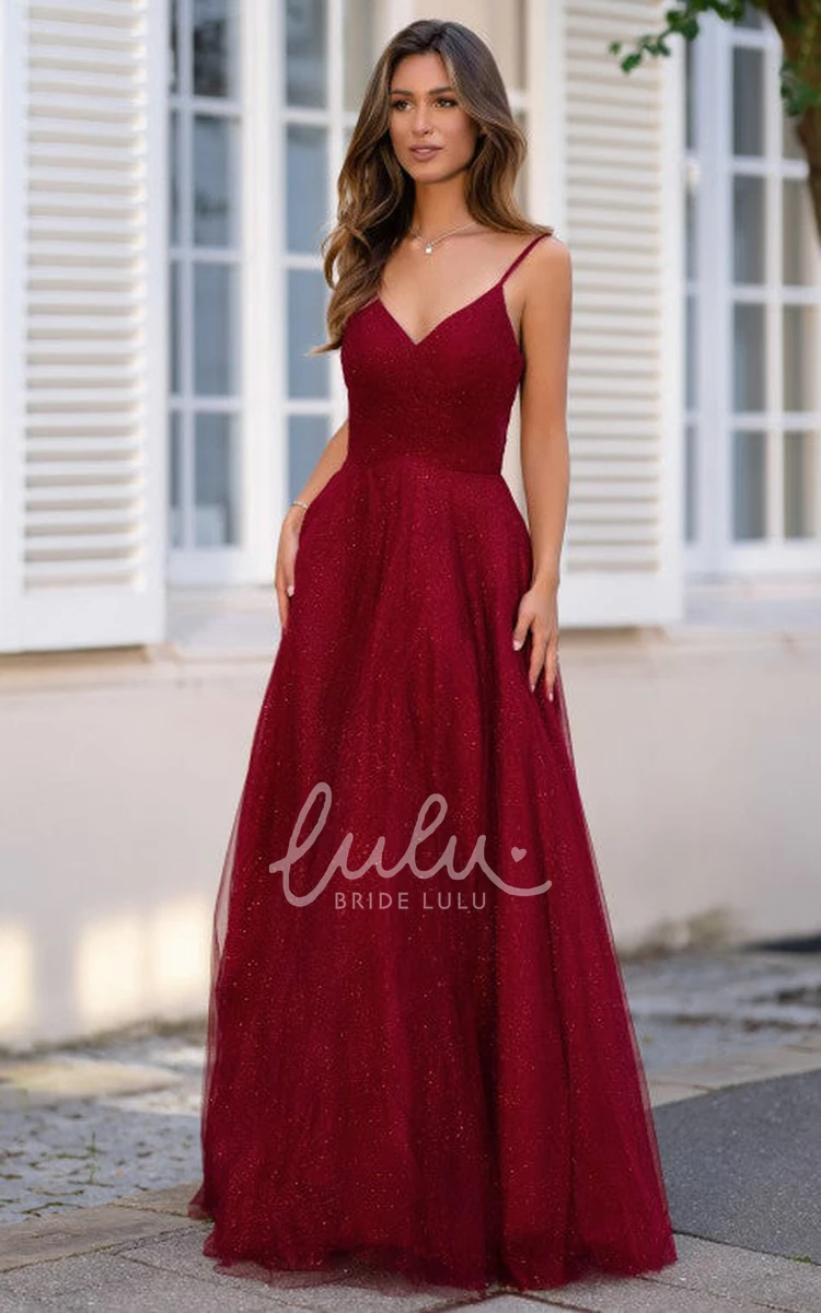 Sleeveless Tulle A Line Prom Dress with Ruching Elegant & Timeless