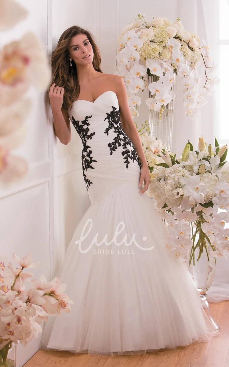 Eye-Catching Mermaid Gown with Appliques Sweetheart and Stunning