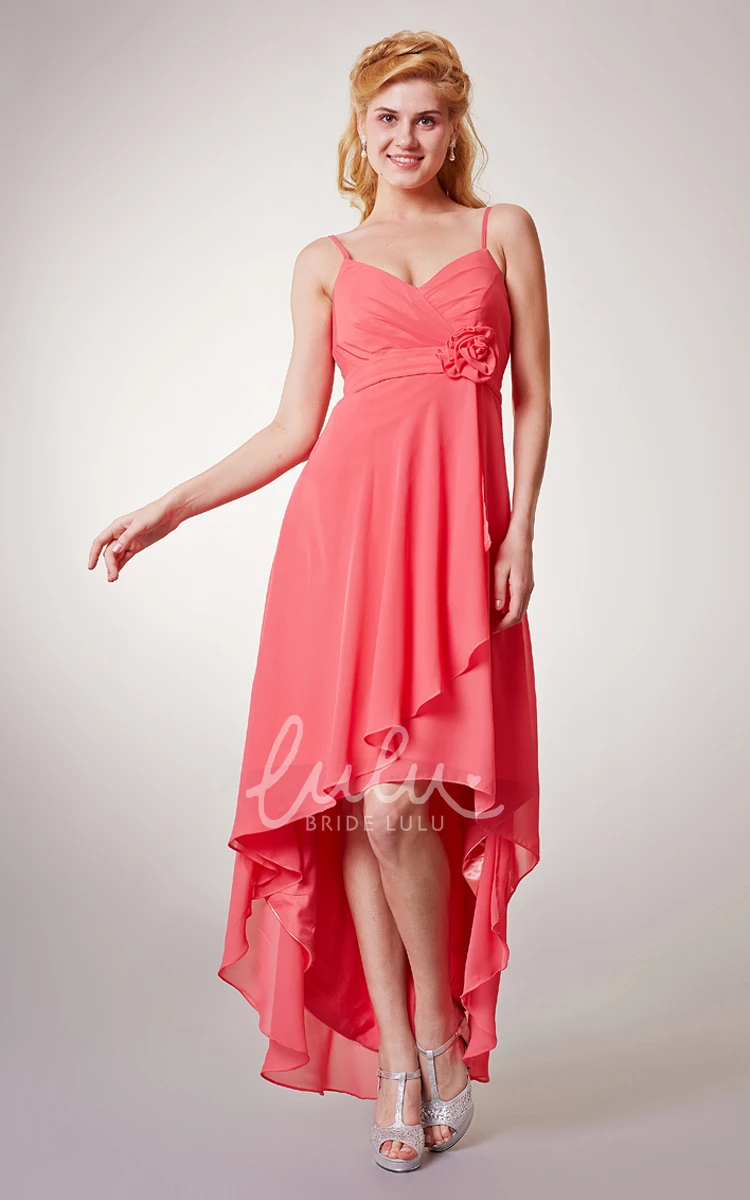 Sexy Sleeveless Chiffon High-Low Dress Empire & Beach