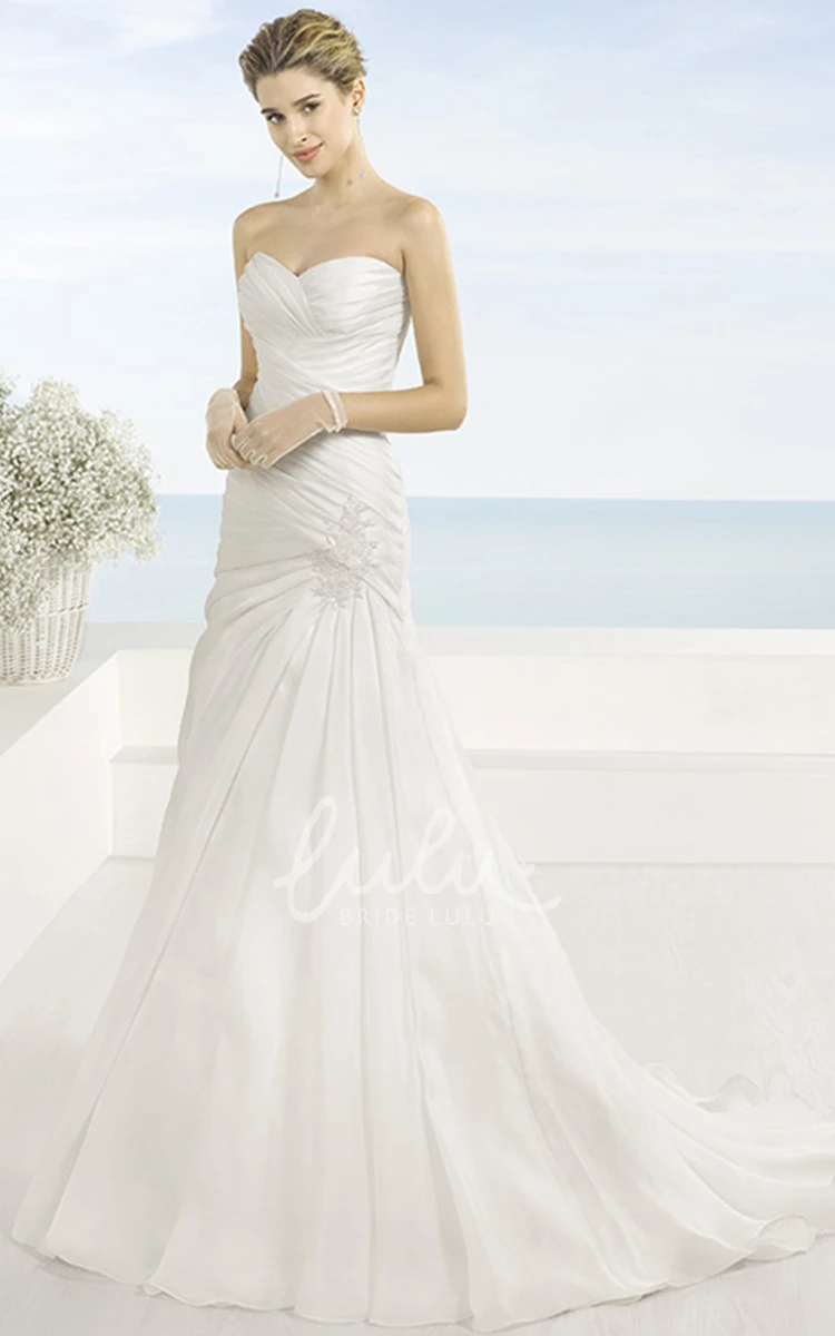 Chiffon A-Line Wedding Dress with Sweetheart and Criss Cross