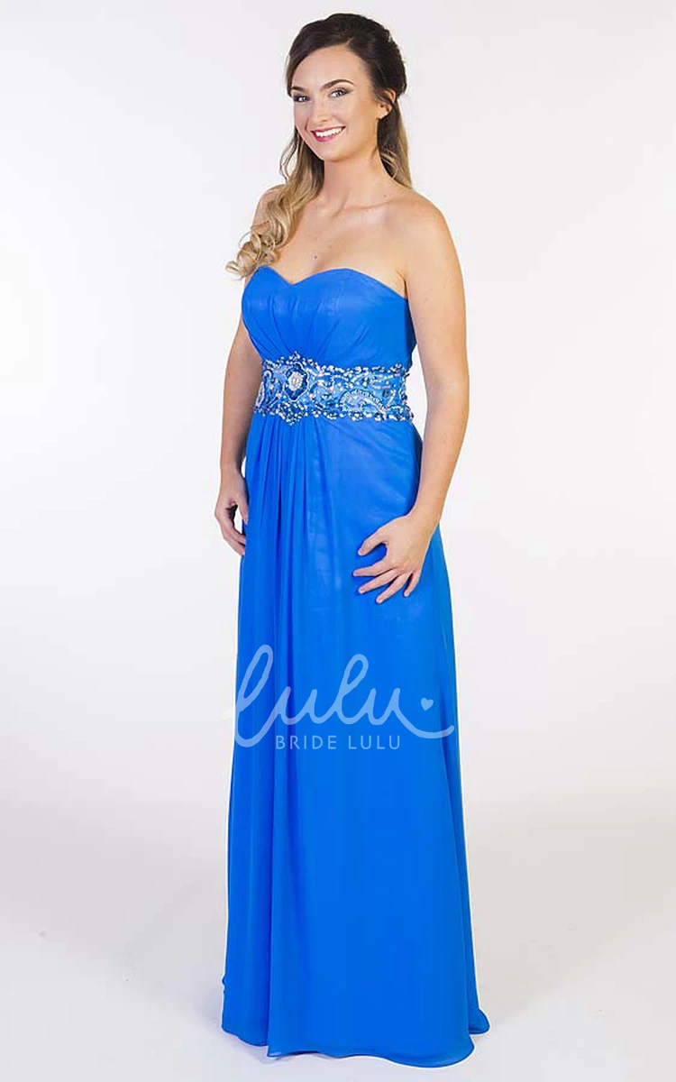 Jeweled Sweetheart Chiffon Prom Dress with Ruching Modern Prom Dress 2024