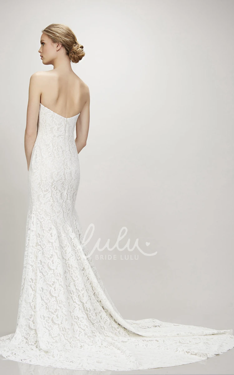 Lace Sweetheart Wedding Dress with Court Train Maxi & Classy