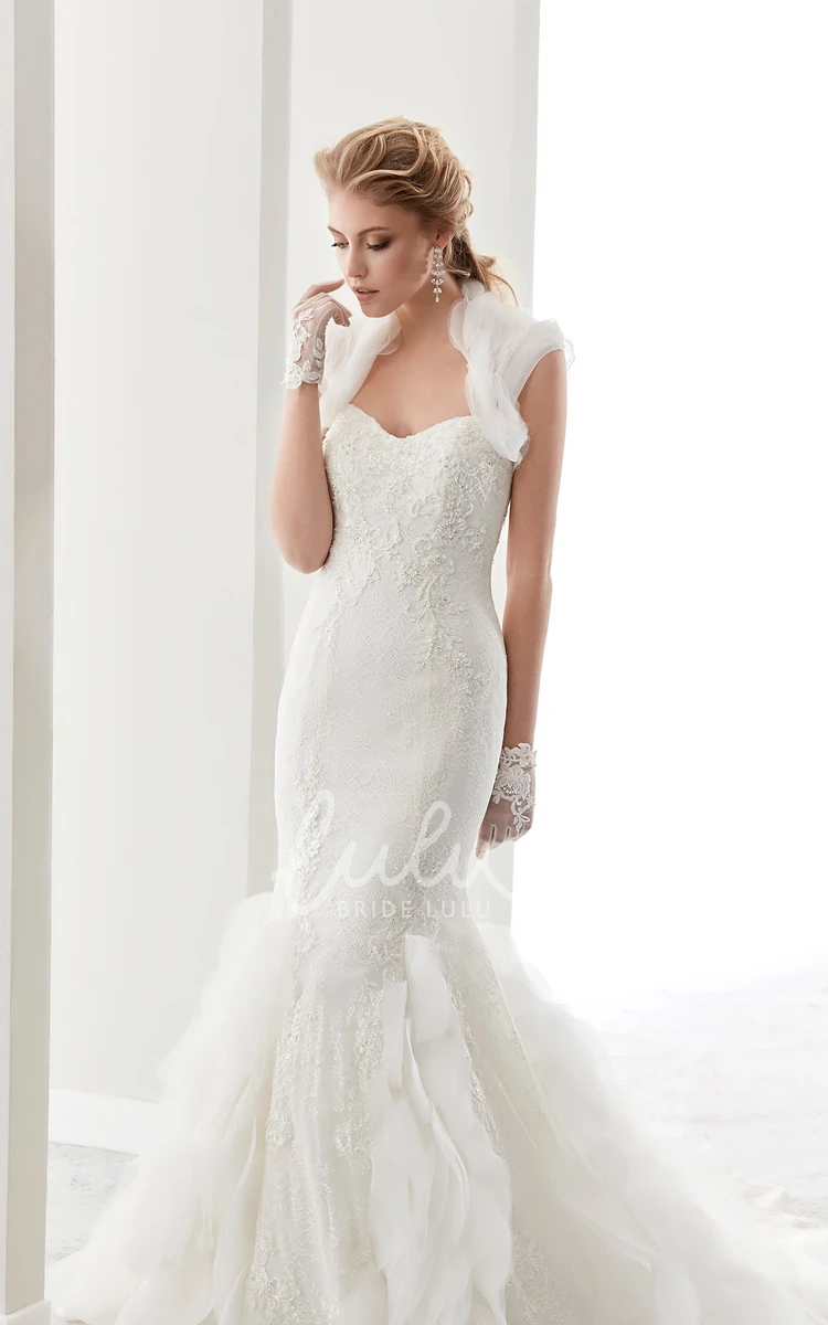 Lace Sheath Wedding Dress with Sweetheart Neckline and Mermaid Style