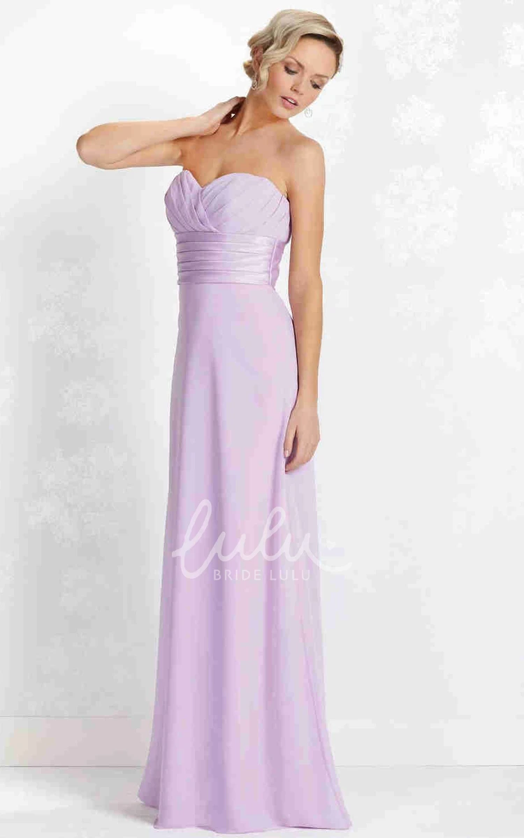 Sweetheart Chiffon Bridesmaid Dress with Criss-Cross and Lace-Up Sleeveless and Unique