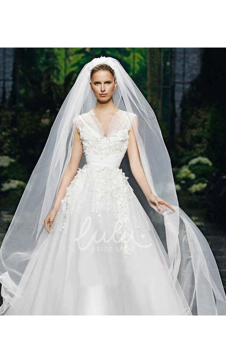 Plain Long Fluffy Wedding Veil for Elegance