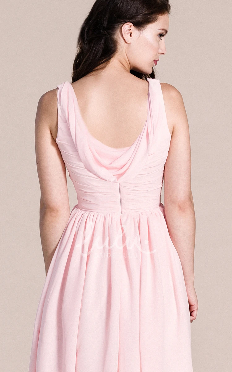 Sleeveless Scoop Pleated Dress Short & Classy