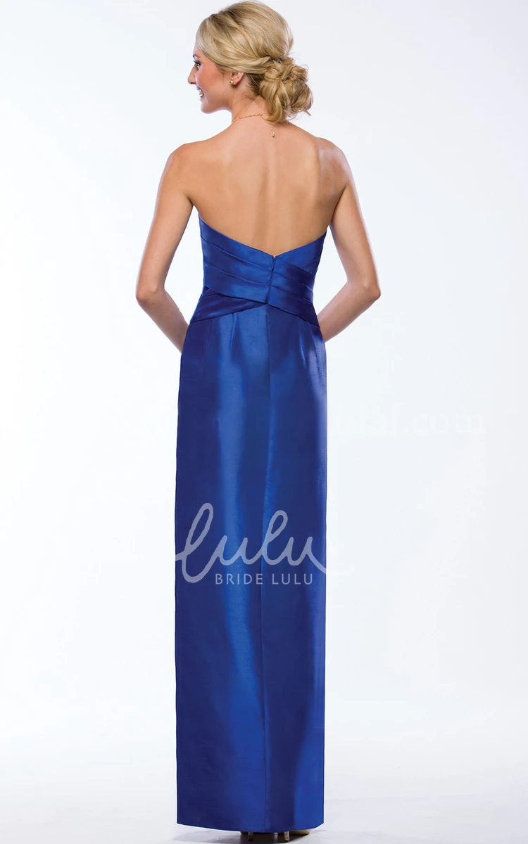 Long Sweetheart Bridesmaid Dress with Side Slit and Pockets