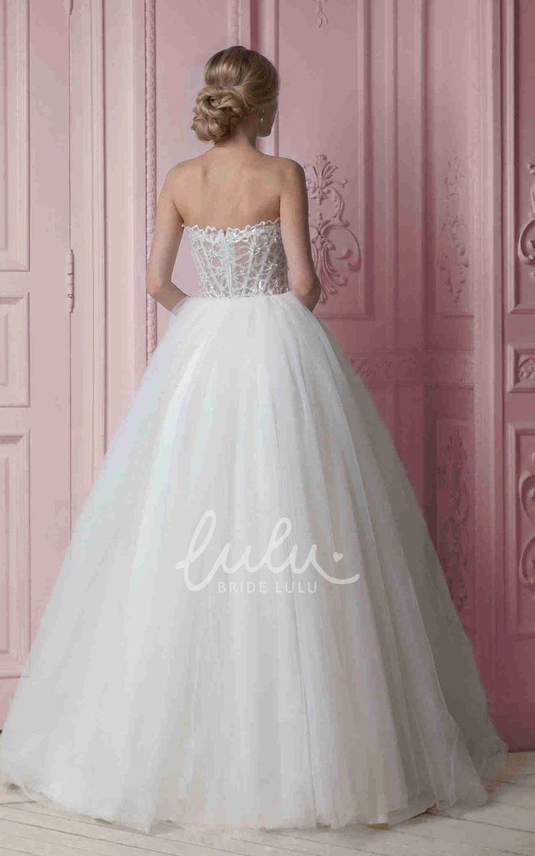 Embroidered A-Line Sweetheart Tulle Wedding Dress with Beading Elegant Bridal Gown