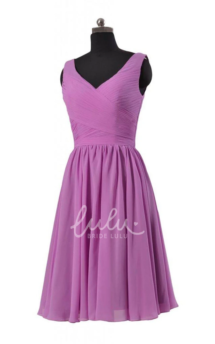 A-line Chiffon Pleated Dress Simple and Classy Formal Guest Dress