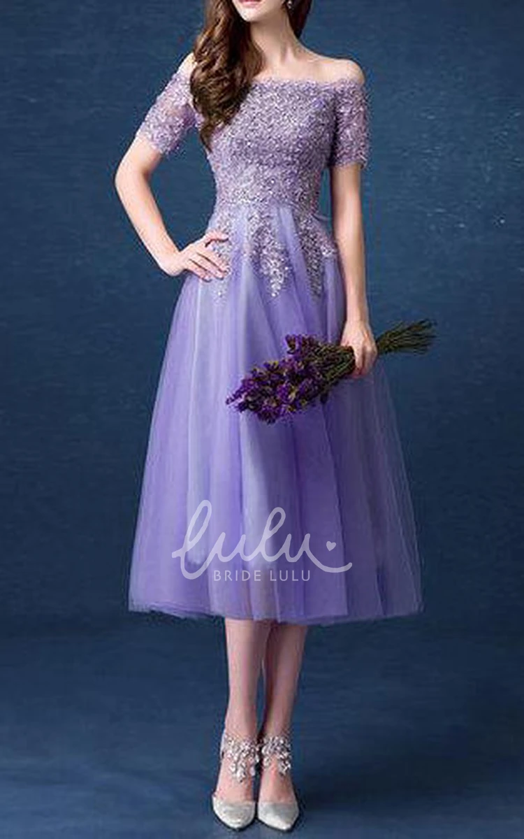 Elegant Long Purple Bridesmaid Evening Gown for Bridesmaids